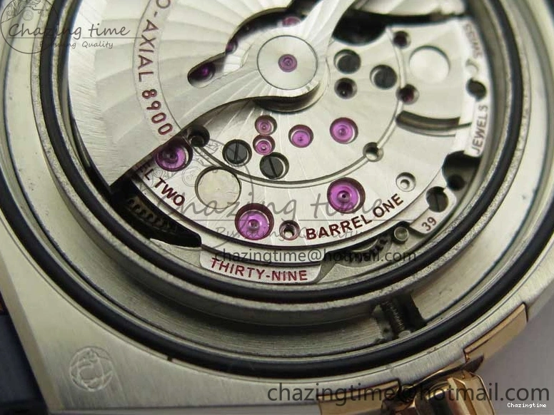 0409 Chic Constellation 131.33.41.21.03.001 SS RG TW Best Edition Blue Dial On Gummy Strap A 7872